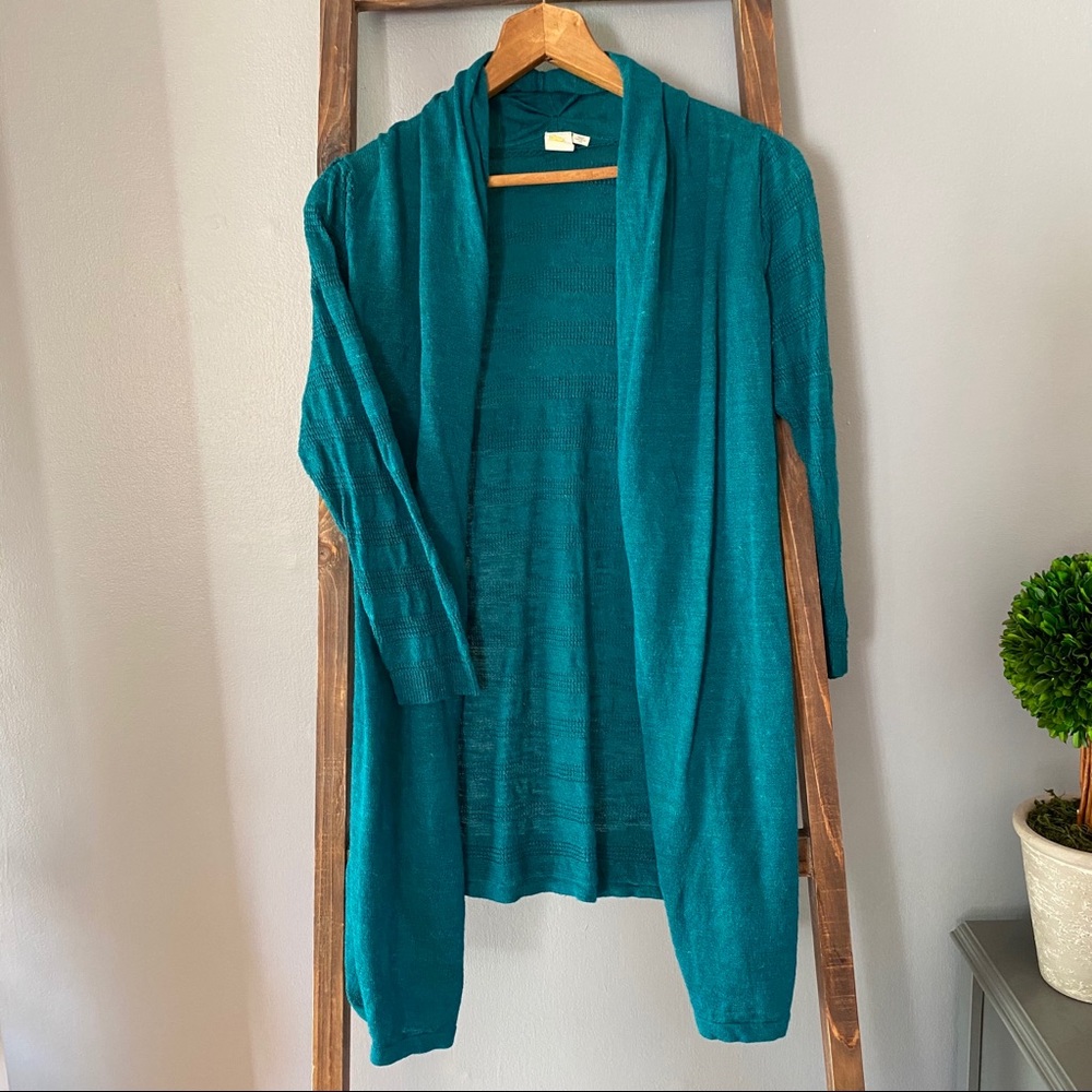 Anthropologie Teal Knit Cardigan, Medium